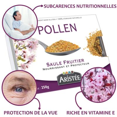 Pollen de saule fruitier, riche en lutine et zaxanthine